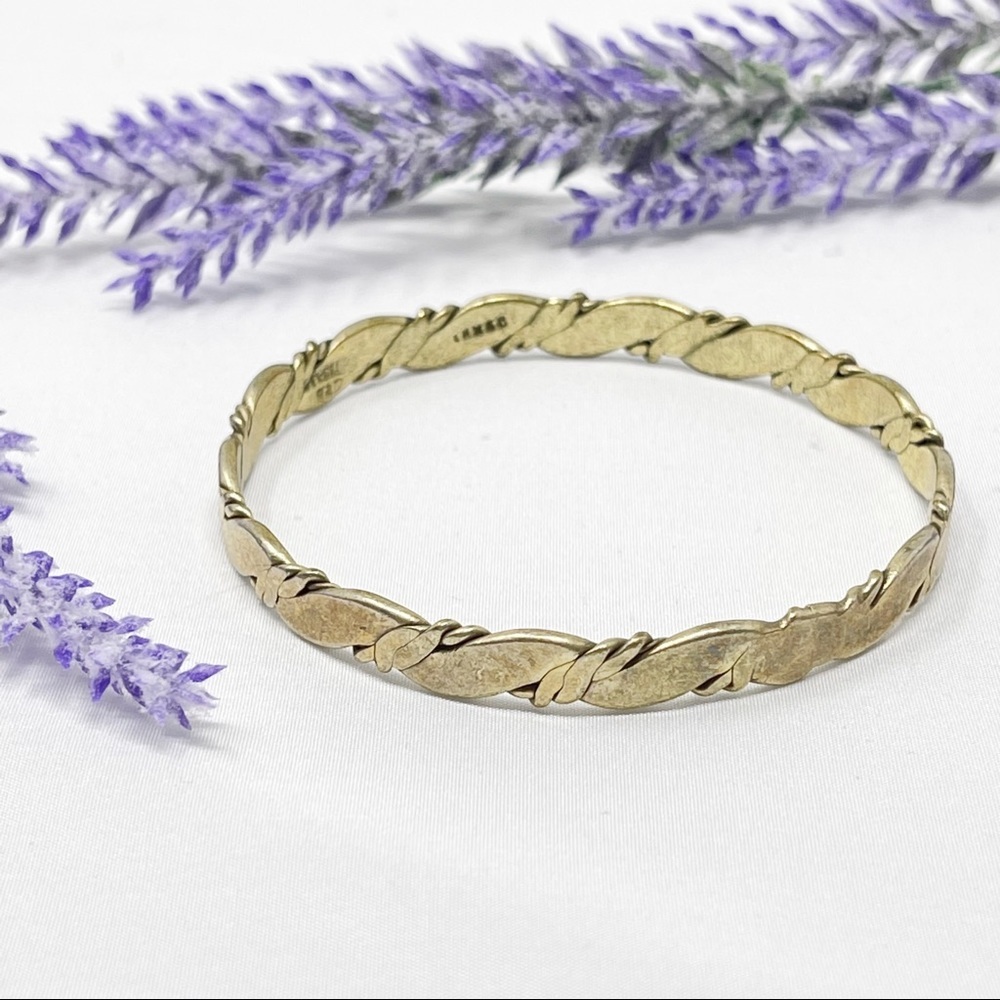 Taxco Vintage Stamped 925 Rope Twist Bangle Bracelet